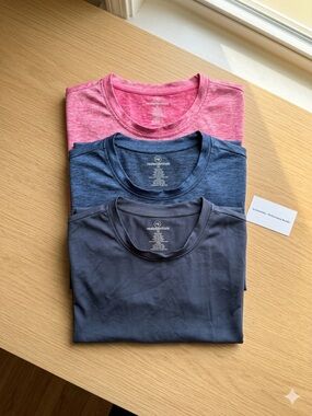3 Pack Real Essentials Women Activewear T Shirts M Gym Workout Athletic
